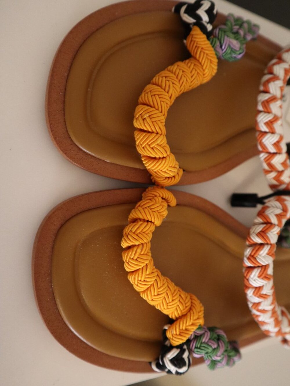 Zara Sandals Womens Size 8 Rope Multicolor Flats Flip Flop Shoes 38 NEW - Picture 10 of 13